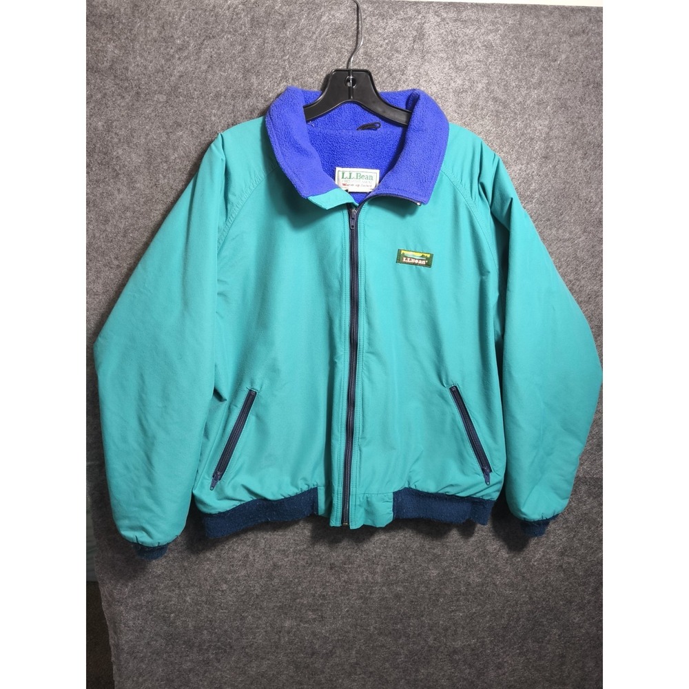 Vintage LL Bean Warm-Up‎ Jacket Teal Purple Fleece Lined Gorpcore USA